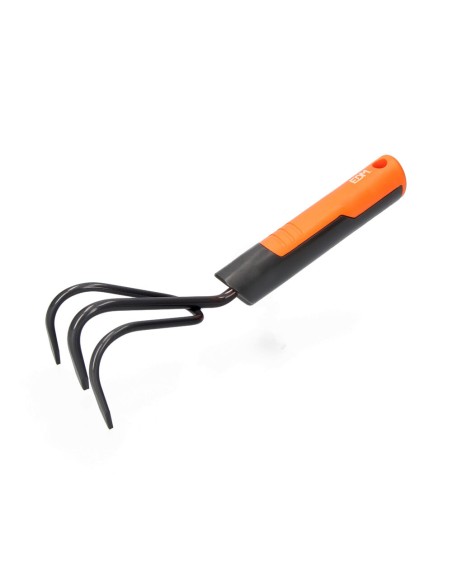 Cultivador 3 púas de jardineria color gris/naranja