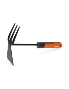 Azada+rastrillo de jardineria 31cm color gris/naranja edm