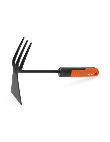 Azada+rastrillo de jardineria 31cm color gris/naranja edm