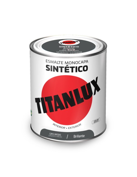 Esmalte sintético monocapa gris medio brillante 750ml titanlux 5808971