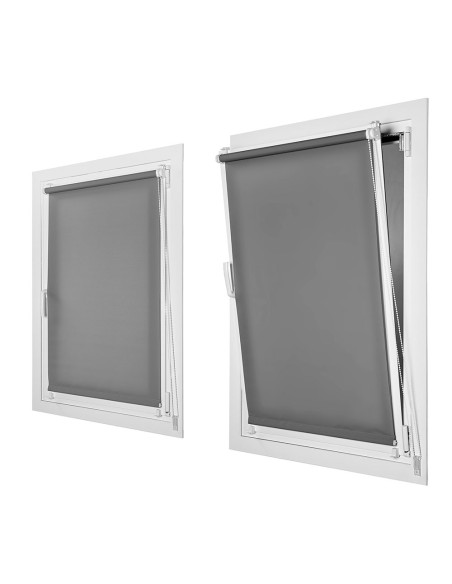 Estor enrollable clip & fix 90x180cm gris asfalto cintacor - storplanet