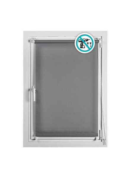 Estor enrollable clip & fix 150x180cm gris asfalto cintacor - storplanet