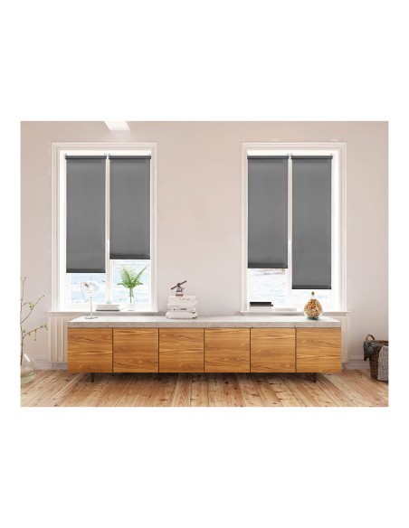 Estor enrollable clip & fix 150x180cm gris asfalto cintacor - storplanet