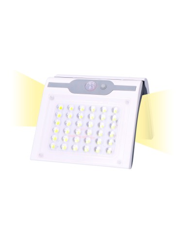 Aplique solar 2w 220lm 6.500k con sensor color...