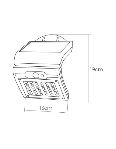 Aplique solar 2w 220lm 6.500k con sensor color...