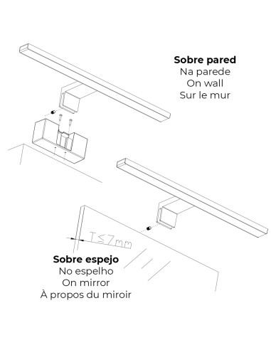 Lámpara led de pared o espejo 12 w 4.000 k...
