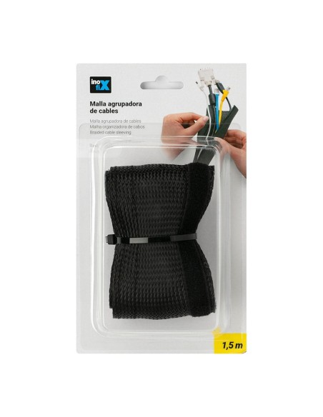 Malla agrupadora de cables 1,5m negro inofix