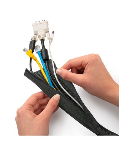 Malla agrupadora de cables 1,5m negro inofix