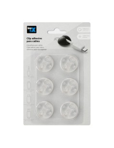 Clip adhesivo para cables transparente inofix 2