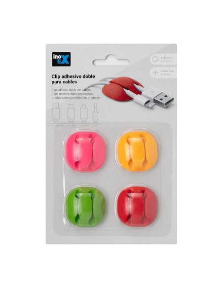 Clip adhesivo doble para cables surtido inofix colores / modelos surtidos