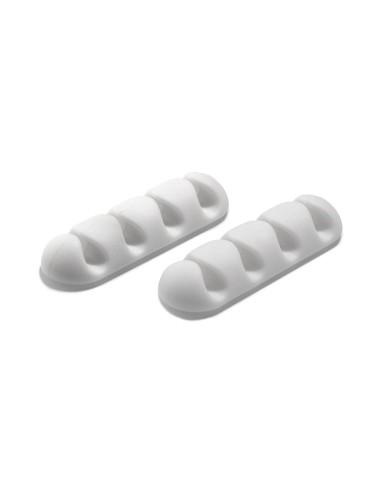 Clip adhesivo múltiple para cables blanco inofix