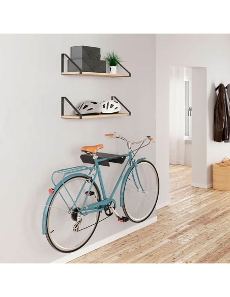 Soporte fijo bici 8070 acero negro mate rei