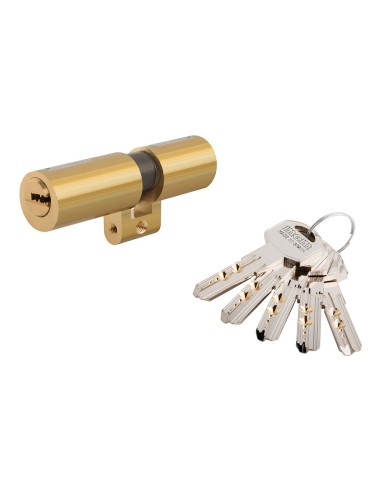 Cilindro de seguridad de perfil suizo 33-43 latón. sp:33-43 mcm