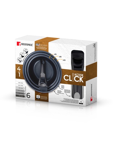 Set 3 cazos click & cook ø16 / ø18 / ø20 cm