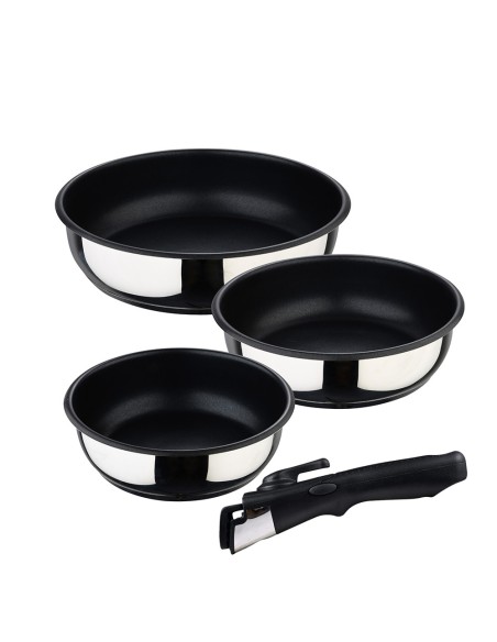Set 3 sartenes acero inoxidable click & cook ø18 / ø20 / ø24 cm