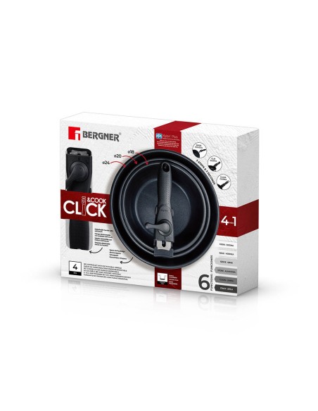 Set 3 sartenes acero inoxidable click & cook ø18 / ø20 / ø24 cm