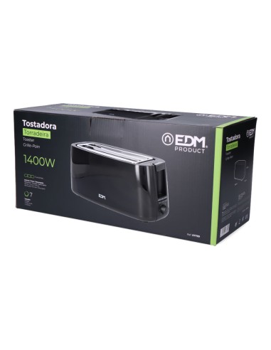 Tostadora doble ranura larga black design 1400 w