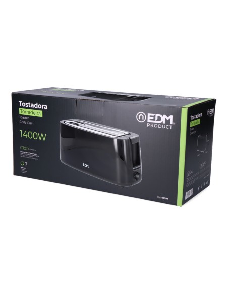 Tostadora doble ranura larga black design 1400 w