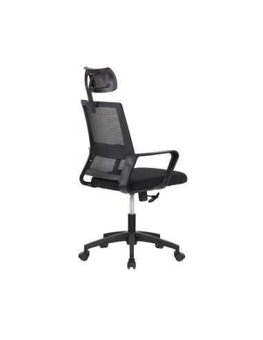 Silla de oficina ergonómica negra con respaldo...