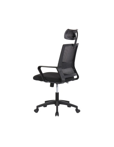 Silla de oficina ergonómica negra con respaldo...
