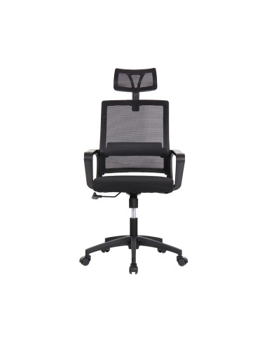 Silla de oficina ergonómica negra con respaldo...