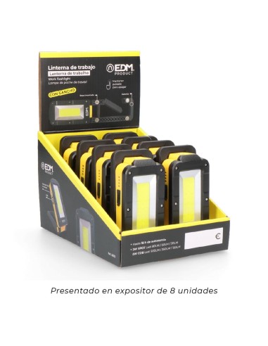 Linterna de trabajo led recargable con base...