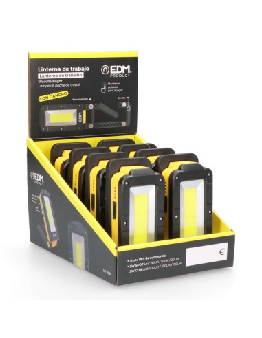 Linterna de trabajo led recargable con base...