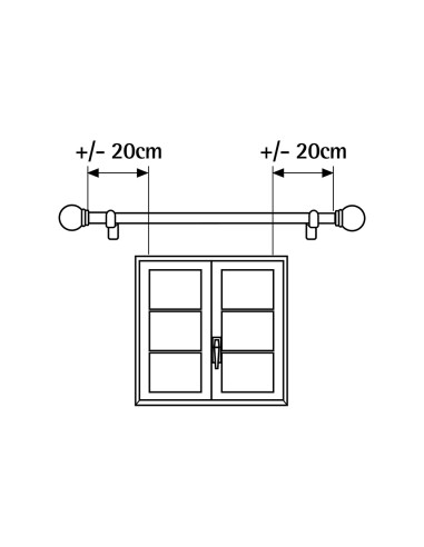 Kit metal 19mm esfera anillo negro 160-300cm...