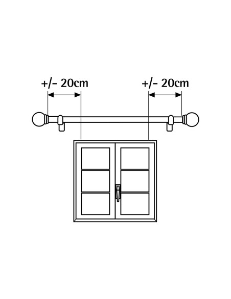 Kit metal 19mm esfera anillo negro 160-300cm cintacor - storplanet
