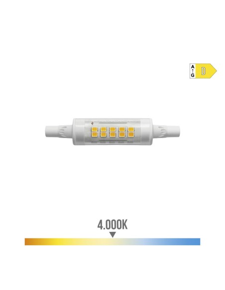 Bombilla lineal led 78mm r7s 5.5w 780lm 4000k luz dia ø1,6x7,8cm edm