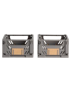 Caja almacenaje plegable gris 17 x 12.5 x 7 cm set 2 piezas 2
