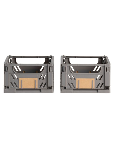 Caja almacenaje plegable gris 17 x 12.5 x 7 cm set 2 piezas