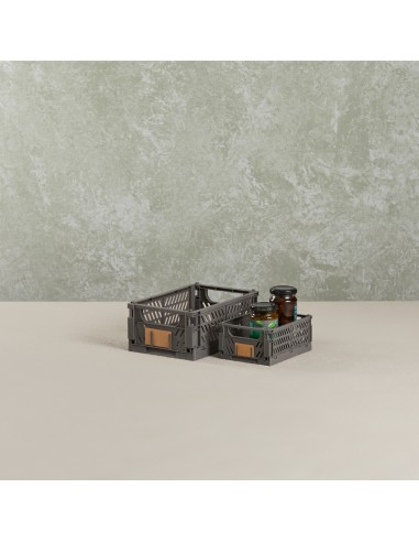 Caja almacenaje plegable gris 17 x 12.5 x 7 cm...