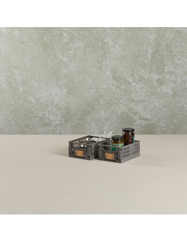 Caja almacenaje plegable gris 17 x 12.5 x 7 cm...