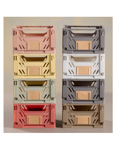 Caja almacenaje plegable gris 17 x 12.5 x 7 cm...