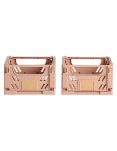 Caja almacenaje plegable arena 17 x 12,5 x 7 cm set 2 piezas 2