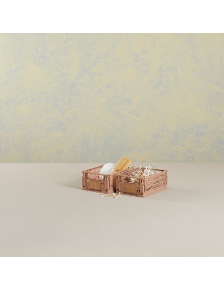 Caja almacenaje plegable arena 17 x 12,5 x 7 cm set 2 piezas