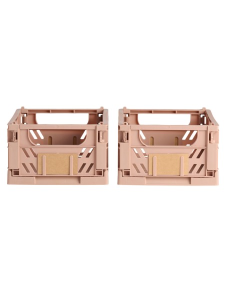 Caja almacenaje plegable arena 25 x 16,5 x 10 cm set 2 piezas