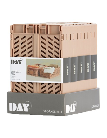 Caja almacenaje plegable arena 25 x 16,5 x 10 cm set 2 piezas