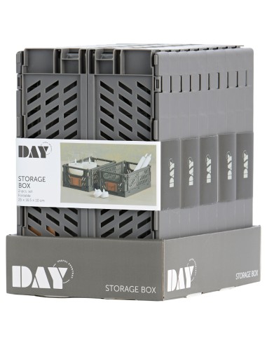 Caja almacenaje plegable gris 25 x 16,5 x 10 cm...