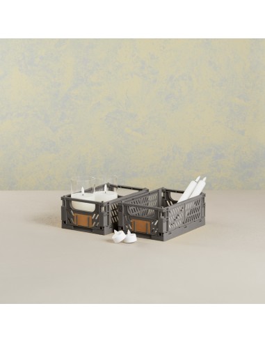 Caja almacenaje plegable gris 25 x 16,5 x 10 cm...