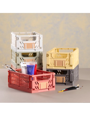 Caja almacenaje plegable gris 25 x 16,5 x 10 cm...