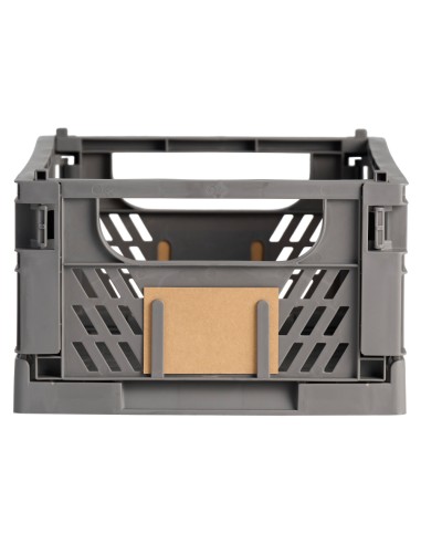 Caja almacenaje plegable gris 33 x 24,5 x 15 cm