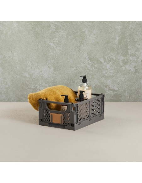 Caja almacenaje plegable gris 33 x 24,5 x 15 cm