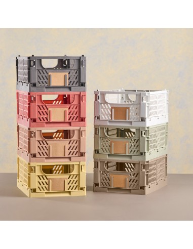 Caja almacenaje plegable gris 33 x 24,5 x 15 cm