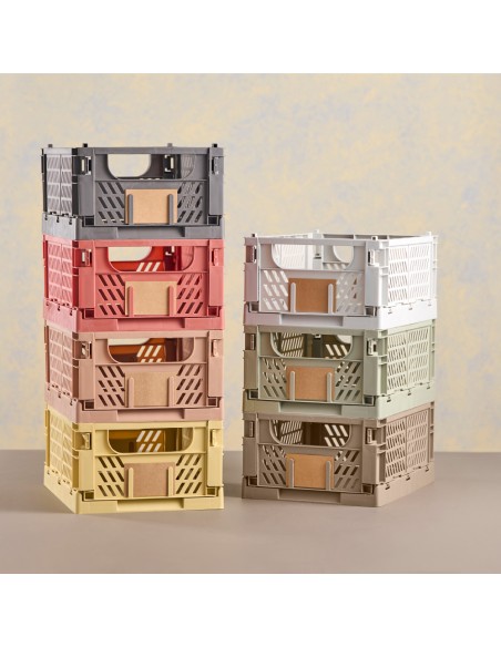 Caja almacenaje plegable gris 33 x 24,5 x 15 cm