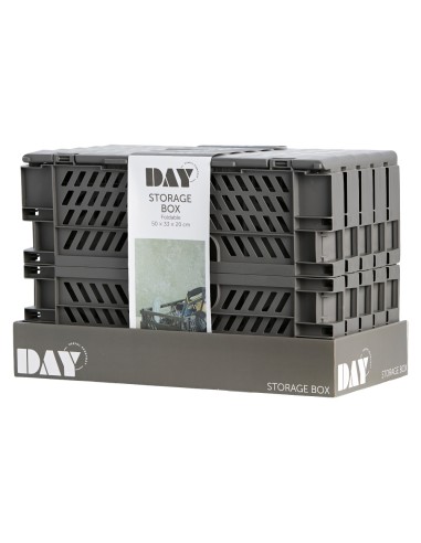 Caja almacenaje plegable gris 50 x 33 x 25 cm