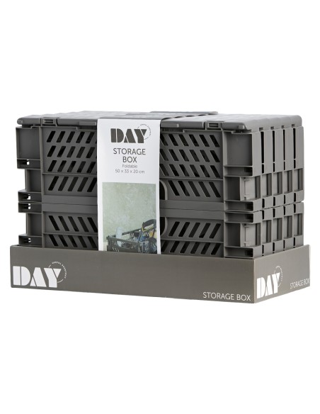 Caja almacenaje plegable gris 50 x 33 x 25 cm