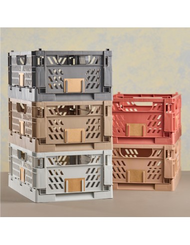 Caja almacenaje plegable gris 50 x 33 x 25 cm