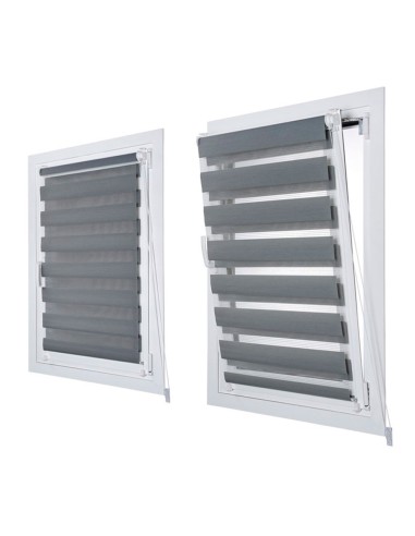 Estor enrollable clip&fix noche&dia plata...